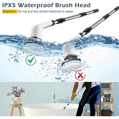 9 in 1 Electric Cleaning Scrubber, Replaceable Brush Heads - 90Mins Work Time