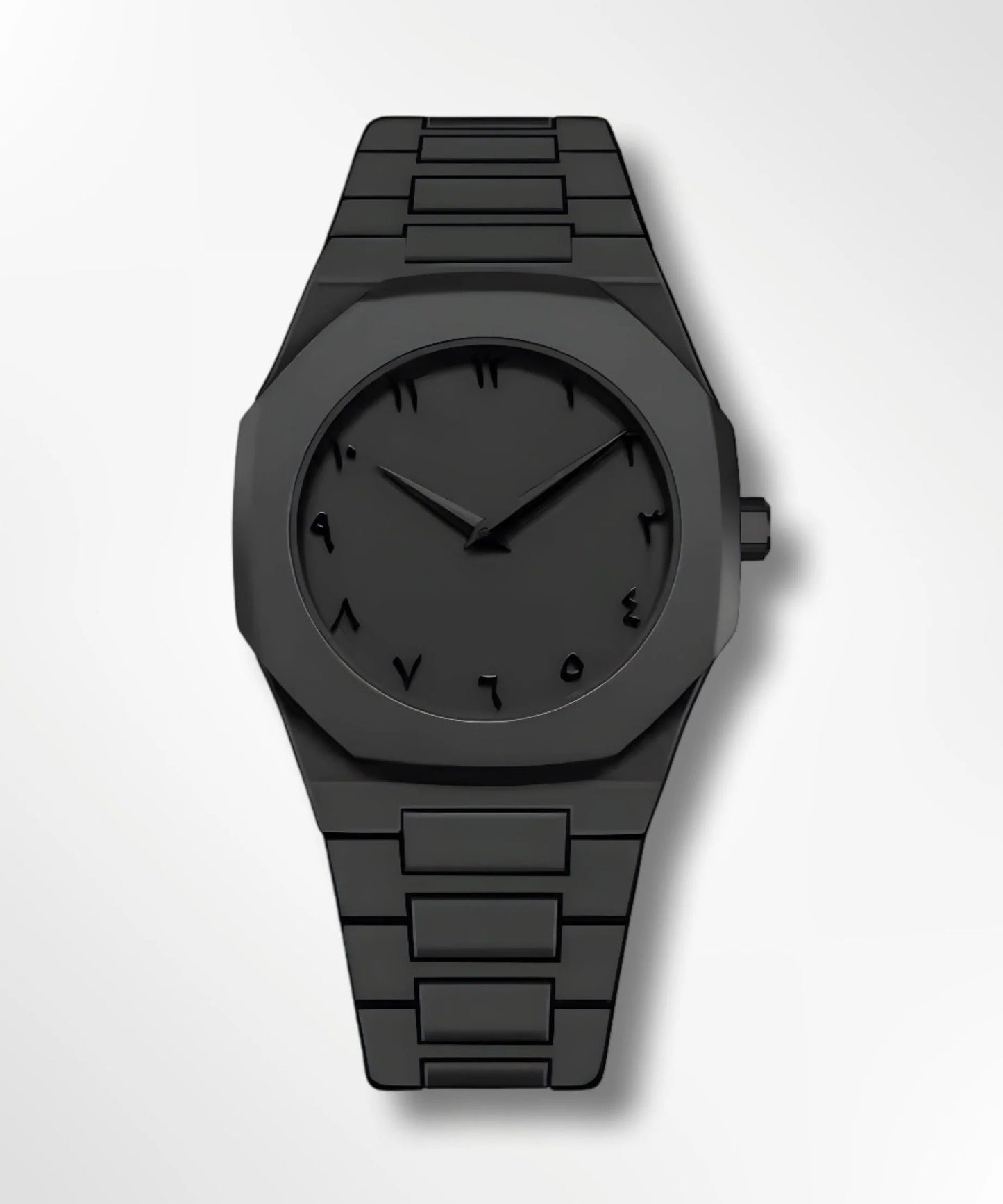 Noiraq™ Stainless Steel Arabic Matt Black Watch | Limited Edition